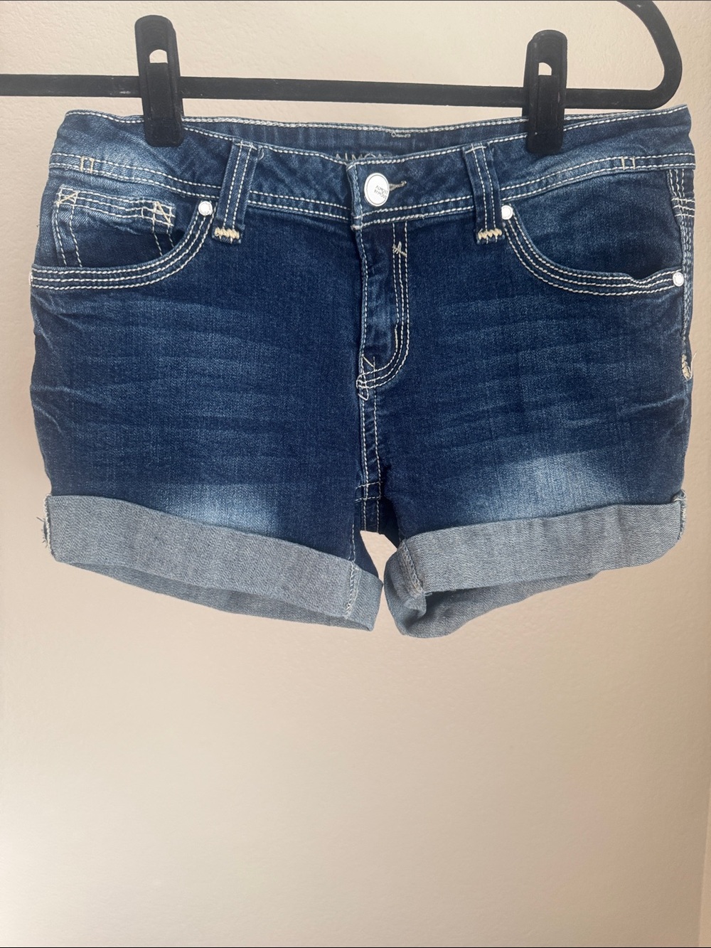 Almost Famous Dark Blue Rolled-Hem Denim Shorts